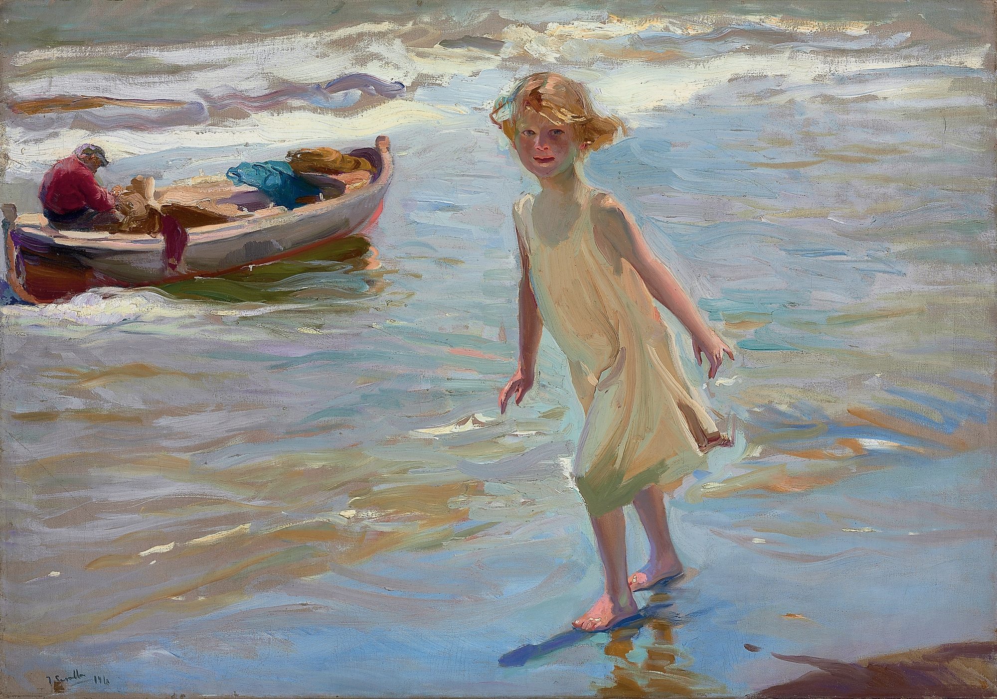 Girl on the beach, Valencia, Joaquin Sorolla